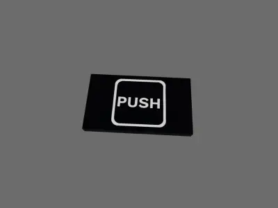 Sign push Low-poly 3D model
