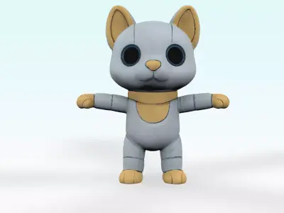 Robo 4 Friends Cute Futuristic Robot 3D Characters Pack  Low-poly 3D model