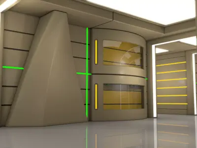Sci Fi Interior Walkway 3D model