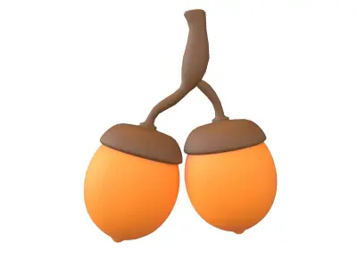 Acorn Fruit v1 003 Low-poly 3D model