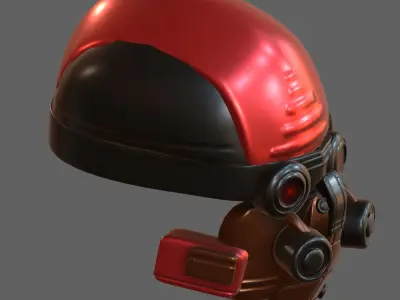 Gas mask helmet 3d model scifi Low-poly PBR Low-poly 3D model