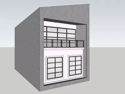 Modern Architectural Building with Balcony - 3D Model 3D model
