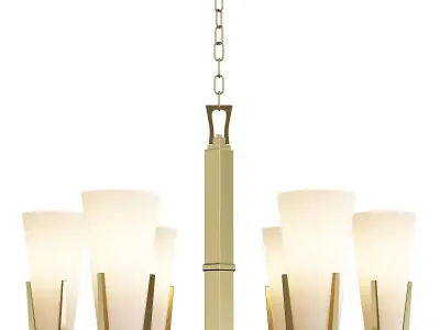 Upton 6 Light Chandelier Aged Brass Finish Low-poly 3D model