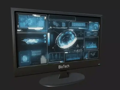 Futuristic Display Monitor Low-poly 3D model