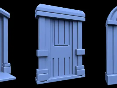 Stylized Door Base Mesh Vol 1 Low-poly 3D model