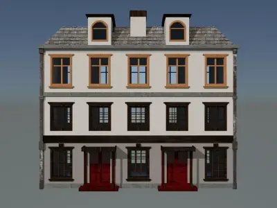 laos Game Building 5 european style  Low-poly 3D model