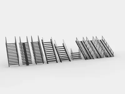 Metal Staircase set 3D model