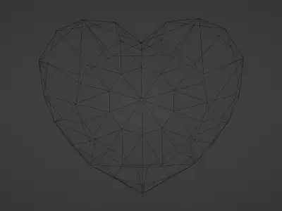 Diamond Heart 3D model Free 3D model