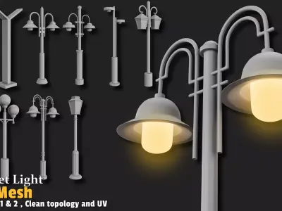 Street Light Low-poly 3D model