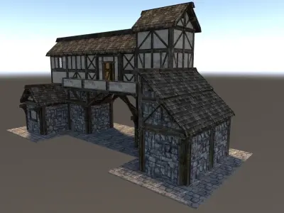 Medieval City House 04 Low-poly 3D model