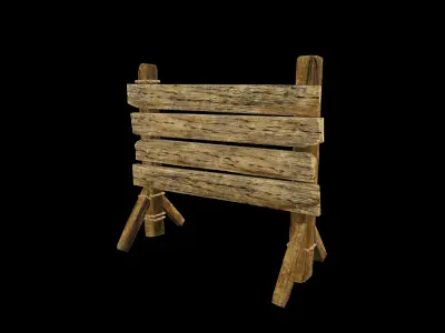 Wood Modular Kitbash Pack Low-poly 3D model