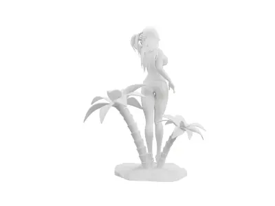 Girl in beach 3D print model