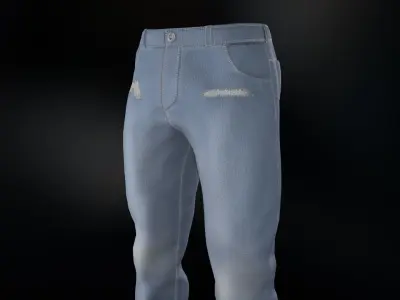 Light Blue Ripped Jeans Low-poly 3D model