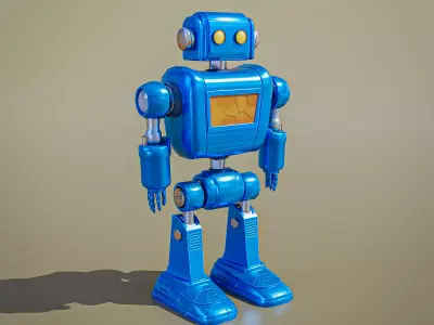 Damaged Robot - Game Ready Low-poly 3D model