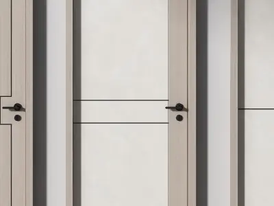 single bedroom Modern door 3D model