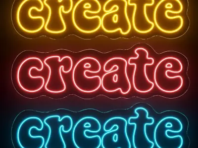 Create Neon Sign 3D model