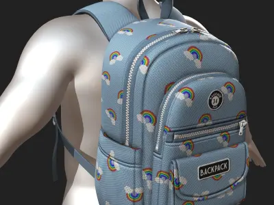 Backpack Camping Generic Color 3d model  Low-poly 3D model