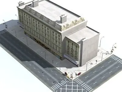 Low poly city block 12 Low-poly 3D model