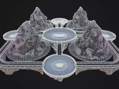 Fantasy Fight Arena 1 modular 3d model Low-poly 3D model