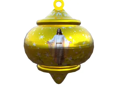 Christmas Ornament Gold Bauble PBR Holiday Decoration 3D Model Low-poly 3D model