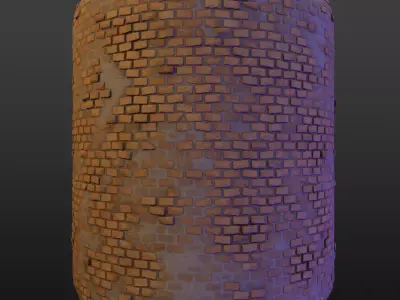 Procedural Stylized Brick Material Texture