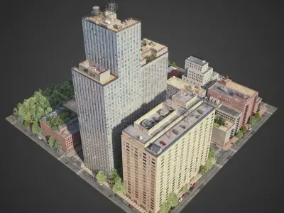 Realistic City District C10-R7 3D model