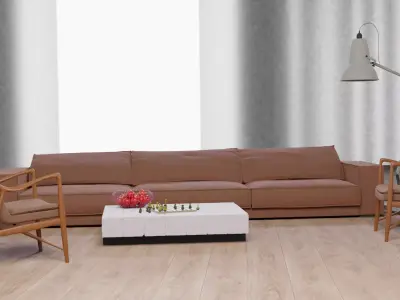 Living Room Sofa Set Low-poly 3D model