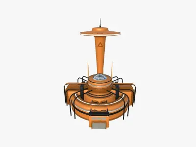 SciFi Facility D04 Orange - Sci Fi Exterior Design Low-poly 3D model