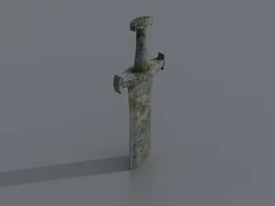 Stone sword Low-poly 3D model