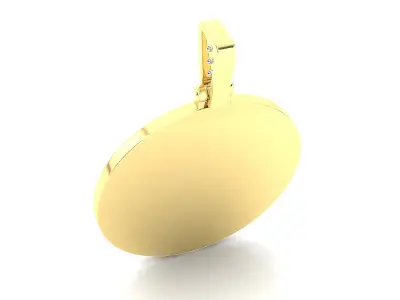 Circle round dog tag hip-hop pendant 3D print model