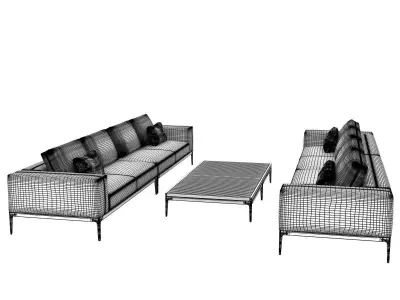 Outdoor Sofas and Table Set 3D model