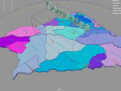 Corrientes  Argentina map region geography political geographic 3D model