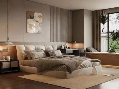 Modern Style Interior Bedroom 3D Scene 570 CORONA 3D model