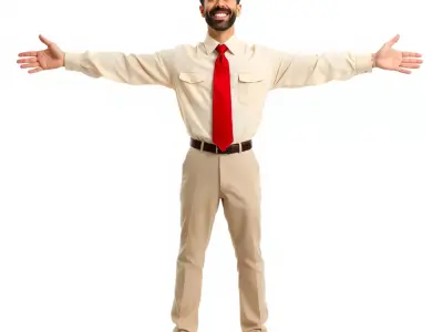 Business Professional Model Pack with Red Tie and Beige Outfit Low-poly 3D model