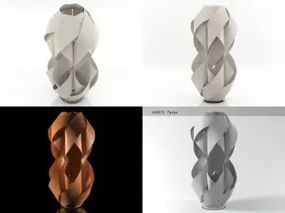 Anfora P floor lamp made of wood 3D model