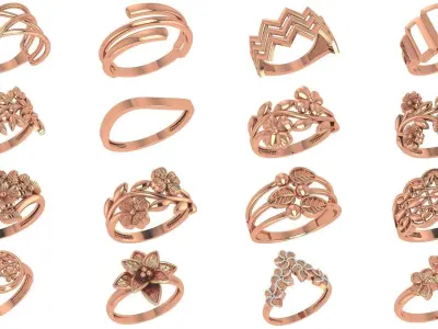 118 Plain Gold Band Ring 3dm stl renders details  3D Model Pack