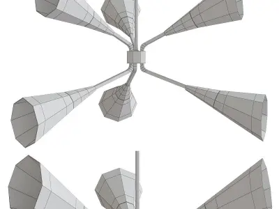 Bower LED Chandelier low poly 3d model Low-poly 3D model