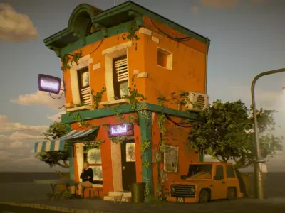 Motel Low-poly 3D model