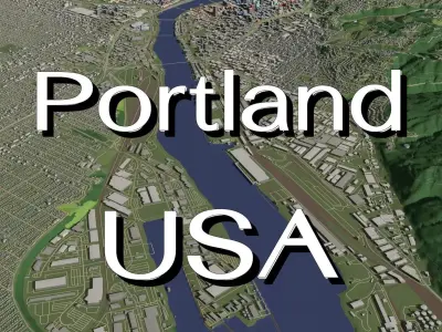 Portland Oregon USA - city and urban 3D model