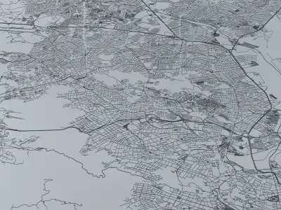 Rio De Janeiro Road Network and Streets 3D model