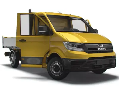 MAN TGE Single Cab Tipper HQ Interior 2023 3D model