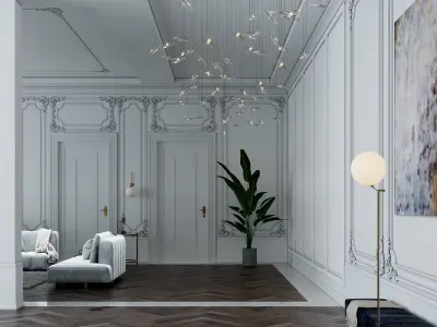 CLASSIC MIX MODREN LIVING ROOM 3D model