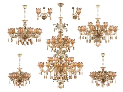 3255 Osgona Collection of Murano Glass Lamps 3D Model Pack