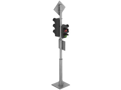 Traffic Lights and Road Signs 2 Low-poly 3D model