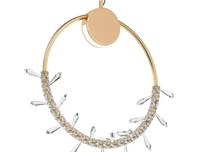 ALIANA gold and crystal hoop pendant 3D model purchase
