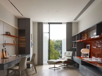 Modern Study Room Interior 3D model