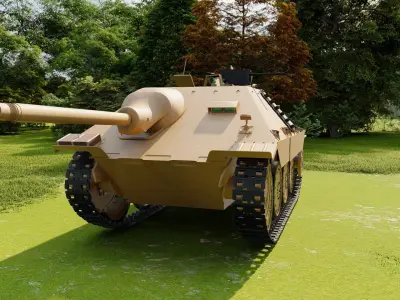 Jagdpanzer 38 Hetzer with interior 3D model