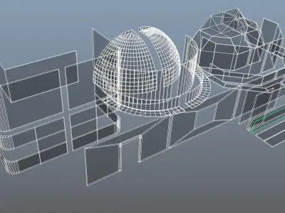 sci fi walls - modular kit Low-poly 3D model purchase