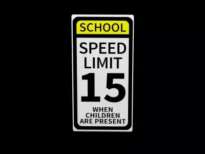 Street Sign Rectangle Double Tall Low-poly 3D model