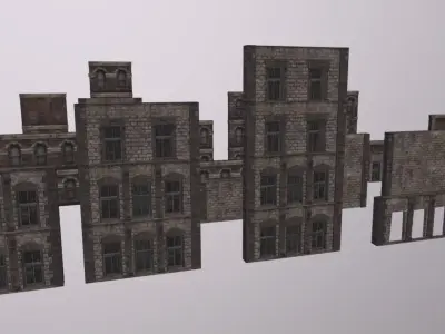 City Facade Windows Pack Low-poly 3D model